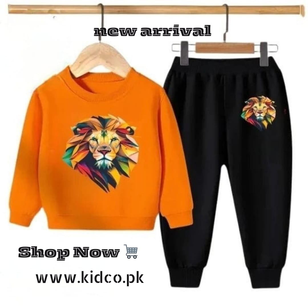 Orange Lion Kids Sweatshirt & Pant
