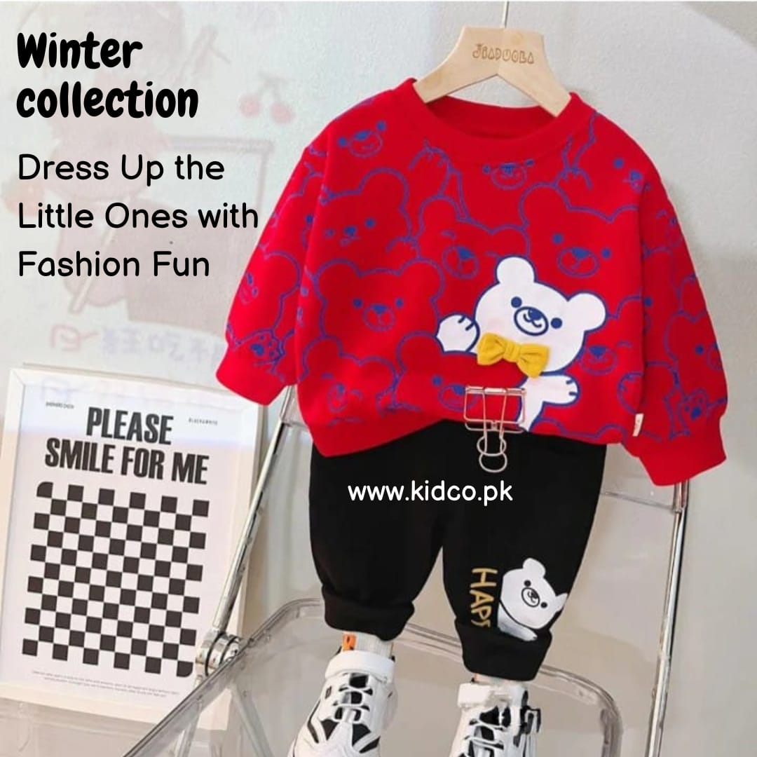 Red &amp; White Bunny&nbsp;Kids Sweatshirt& pants