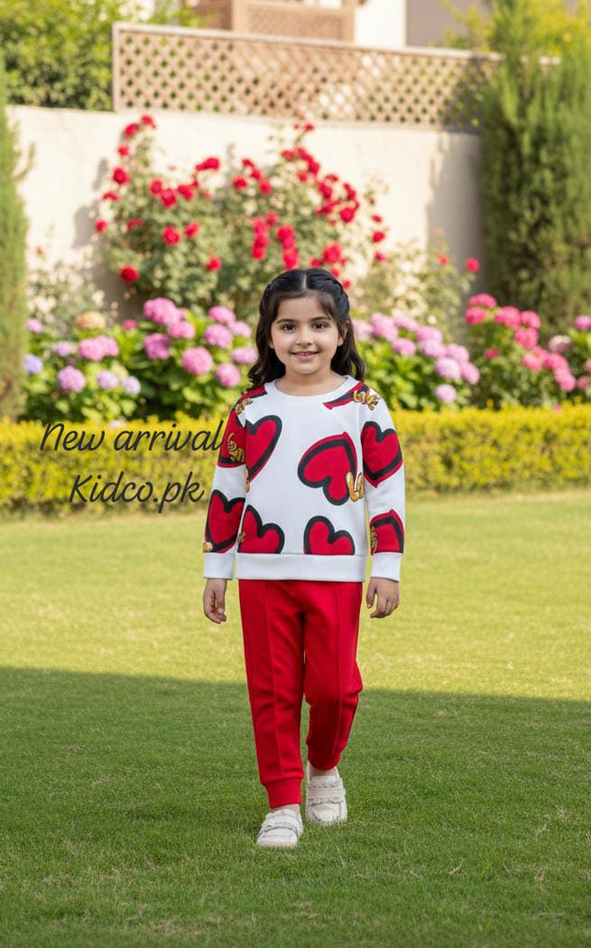 Love Heart Sweatshirt With Trouser For Kids