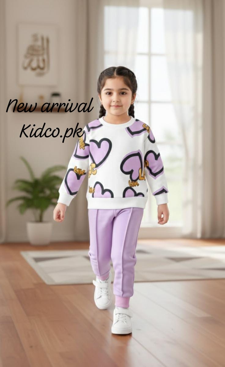 Love Heart Sweatshirt With Trouser For Kids