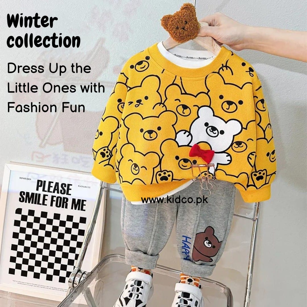 Yellow &amp; White Bunny&nbsp;Kids Sweatshirt & Pants