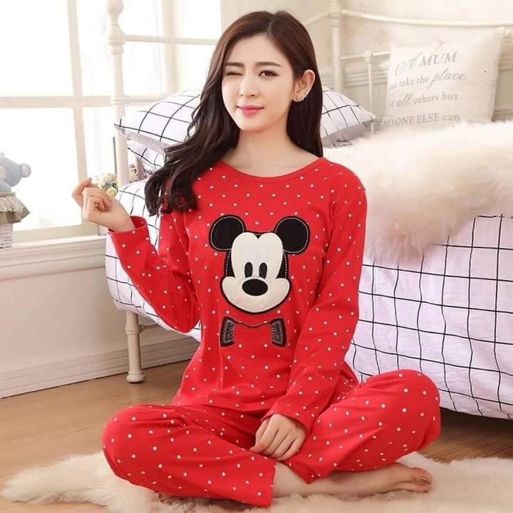 Red Mickey Mouse Woman Pajama Set